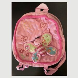 Kellytoy Pink Happy Bee Corduroy Backpack, 10" by 10" with Rounded Top, Ages 3+
